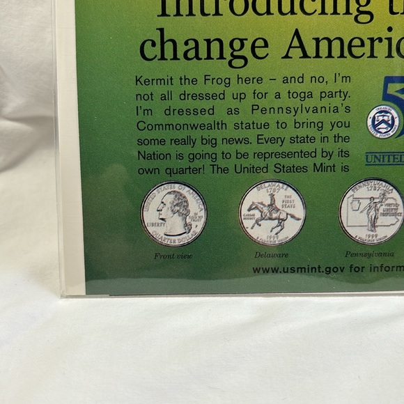 Muppets Kermit U.S. Mint State Quarters Magazine Ad - Picture 4 of 5